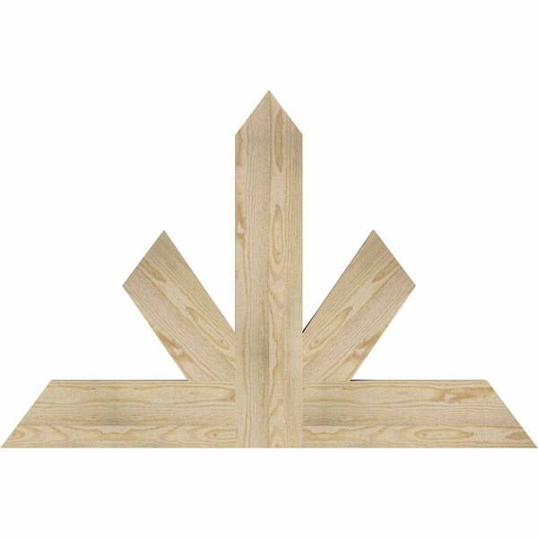 Ekena Millwork Saratoga Rough Sawn Timber Gable Bracket, Douglas Fir, 48"W x 32"H x 2"D x 6"F, 16/12 Pitch GBW048X32X0206SAR00RDF - main